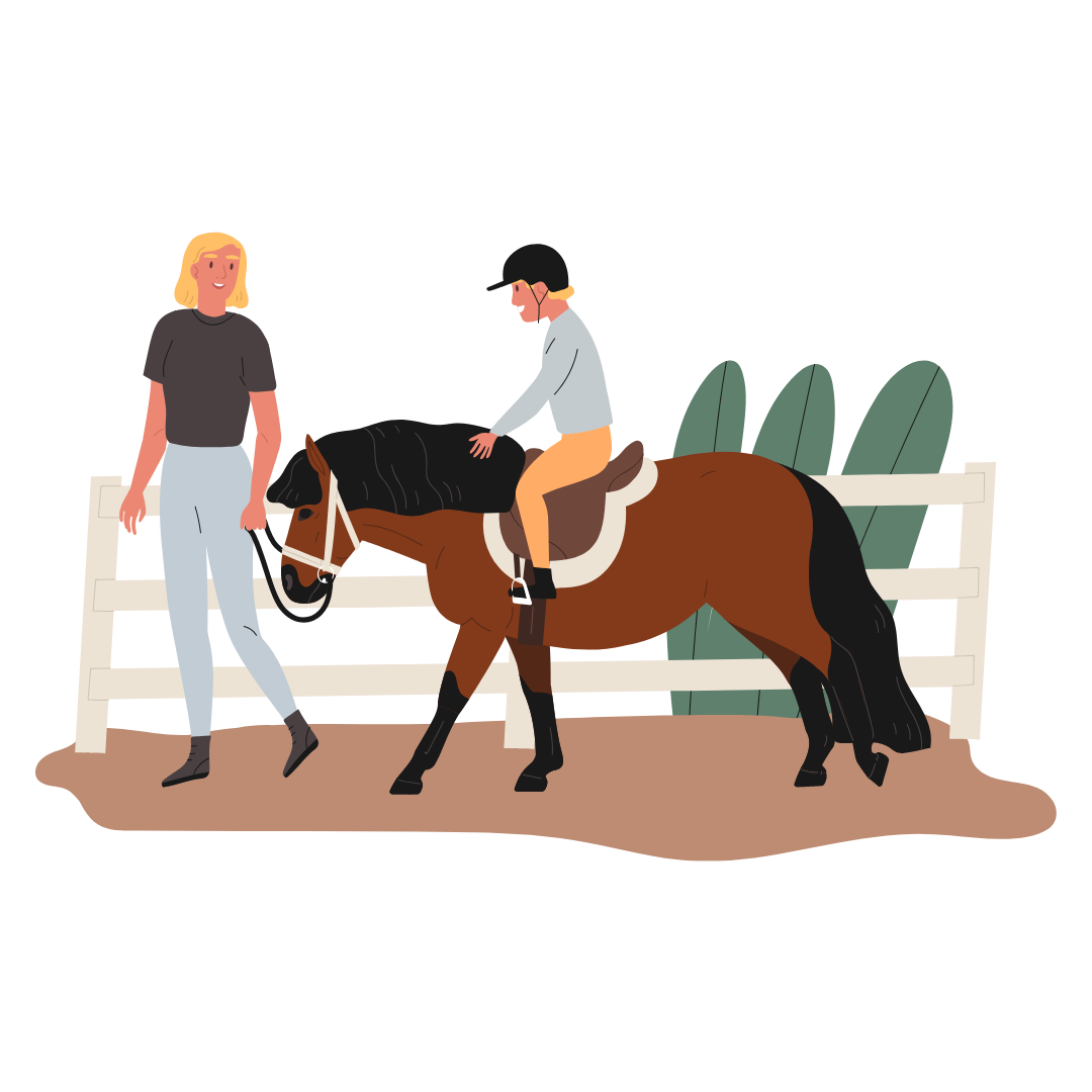 Illustration cours particulier à cheval